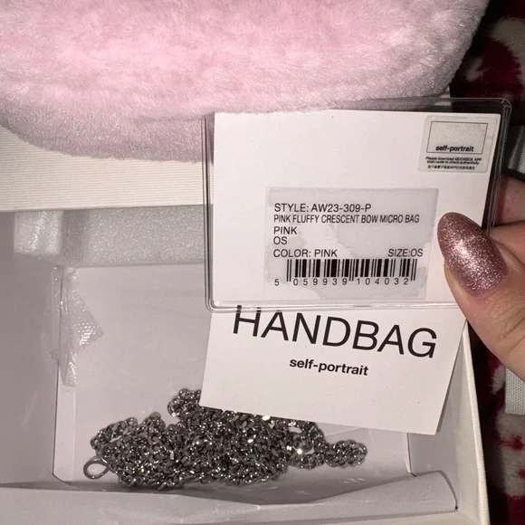 Self-Portrait The Bow Micro faux fur tote bag - Picture 2 of 4